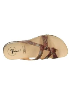 Think! Leren Teenslippers "Julia" Bruin/meerkleurig -Gstar Kleding Winkel think leren teenslippers julia bruin meerkleurig 7
