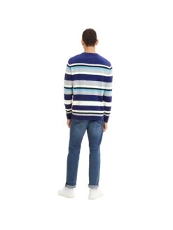 Tom Tailor Trui Blauw/grijs -Gstar Kleding Winkel tom tailor trui blauw grijs 4