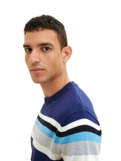 Tom Tailor Trui Blauw/grijs -Gstar Kleding Winkel tom tailor trui blauw grijs 5