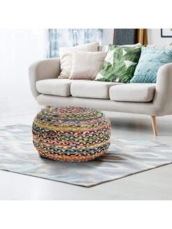 Poef Meerkleurig - (H)45 X Ø 45 Cm -Gstar Kleding Winkel tomasucci poef meerkleurig h 45 x o 45 cm 2