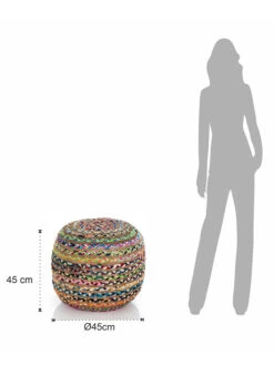 Poef Meerkleurig - (H)45 X Ø 45 Cm -Gstar Kleding Winkel tomasucci poef meerkleurig h 45 x o 45 cm 3