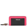 TOUS Portemonnee "Empire Cotton" Roze/zwart - (B)20 X (H)10,5 X (D)2,5 Cm
