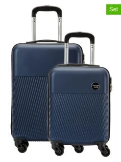 2-delige Hardcase-trolleyset "JFK" Donkerblauw
