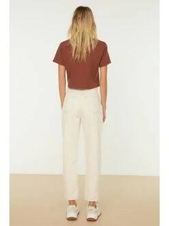 Trendyol Spijkerbroek - Mom Fit - Crème -Gstar Kleding Winkel trendyol spijkerbroek mom fit creme 1