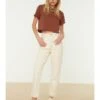 Trendyol Spijkerbroek - Mom Fit - Crème -Gstar Kleding Winkel trendyol spijkerbroek mom fit creme