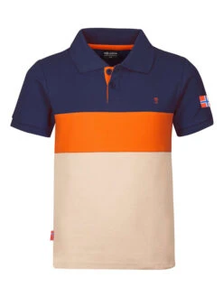 TROLLKIDS Functioneel Shirt "Eikefjord" Donkerblauw/beige/oranje