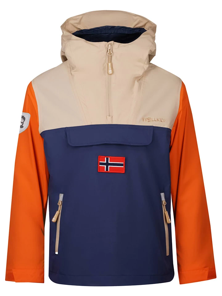 TROLLKIDS Regenjas "Bergen" Donkerblauw/beige/oranje 3 TROLLKIDS Regenjas "Bergen" Donkerblauw/beige/oranje