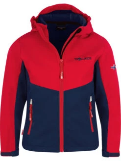 TROLLKIDS Softshelljas "Kristiansand" Donkerblauw/rood