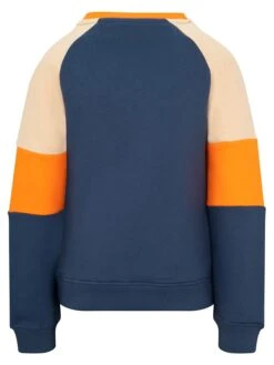 TROLLKIDS Sweatshirt "Trollfjord" Donkerblauw/oranje/beige -Gstar Kleding Winkel trollkids sweatshirt trollfjord donkerblauw oranje beige 1
