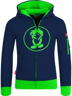 TROLLKIDS Sweatvest "Sortland" Donkerblauw/groen