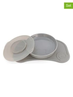 Twistshake 2-delige Set: Placemat En Eetleerbord Grijs