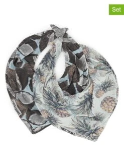 Twistshake 2-delige Set: Slabbetjes Lichtblauw/bruin