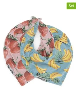 Twistshake 2-delige Set: Slabbetjes Lichtroze/lichtblauw