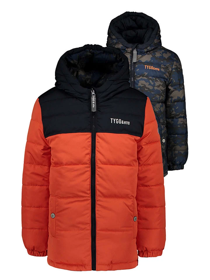 Omkeerbare Tussenjas Rood/donkerblauw 3 Omkeerbare Tussenjas Rood/donkerblauw