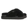 Ugg Pantoffels "Fuzz Sugar Cross Slide" Zwart -Gstar Kleding Winkel ugg pantoffels fuzz sugar cross slide zwart