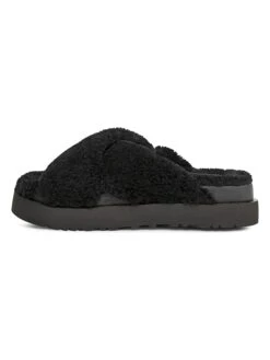 Ugg Pantoffels "Fuzz Sugar Cross Slide" Zwart -Gstar Kleding Winkel ugg pantoffels fuzz sugar cross slide zwart 2