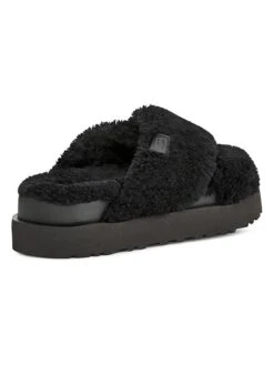 Ugg Pantoffels "Fuzz Sugar Cross Slide" Zwart -Gstar Kleding Winkel ugg pantoffels fuzz sugar cross slide zwart 3
