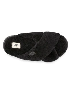 Ugg Pantoffels "Fuzz Sugar Cross Slide" Zwart -Gstar Kleding Winkel ugg pantoffels fuzz sugar cross slide zwart 4