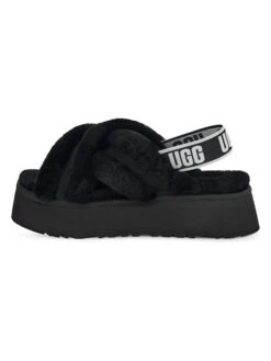Ugg Pantoffels Met Lamsvacht "Disco Cross Slide" Zwart -Gstar Kleding Winkel ugg pantoffels met lamsvacht disco cross slide zwart 2