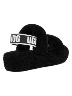 Ugg Pantoffels Met Lamsvacht "Oh Yeah" Zwart -Gstar Kleding Winkel ugg pantoffels met lamsvacht oh yeah zwart 2