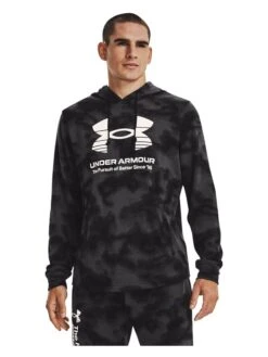 Under Armour Hoodie "Rival Terry" Zwart/antraciet -Gstar Kleding Winkel under armour hoodie rival terry zwart antraciet 2