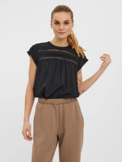 Vero Moda Blouse "Debbie" Zwart -Gstar Kleding Winkel vero moda blouse debbie zwart 1