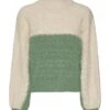 Vero Moda Trui "Saga" Groen/crème -Gstar Kleding Winkel vero moda trui saga groen creme