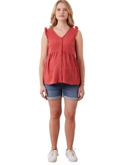 Zwangerschapsblouse Rood -Gstar Kleding Winkel vertbaudet zwangerschapsblouse rood 2