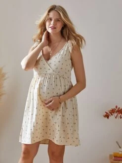 Zwangerschapsjurk Crème -Gstar Kleding Winkel vertbaudet zwangerschapsjurk creme 3