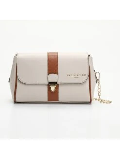 Leren Schoudertas "Claire" Beige -Gstar Kleding Winkel victor and hugo paris leren schoudertas claire beige 2