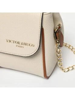 Leren Schoudertas "Claire" Beige -Gstar Kleding Winkel victor and hugo paris leren schoudertas claire beige 5