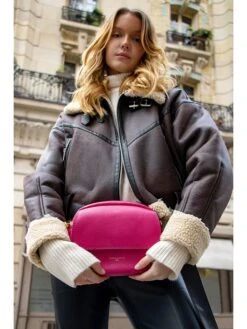 Leren Schoudertas "Santana" Roze - (B)22 X (H)17 X (D)8,5 Cm -Gstar Kleding Winkel victor and hugo paris leren schoudertas santana roze b 22 x h 17 x d 8 5 cm 3