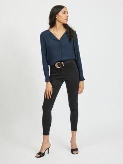 Vila Blouse "Vilucy" Donkerblauw -Gstar Kleding Winkel vila blouse vilucy donkerblauw 3