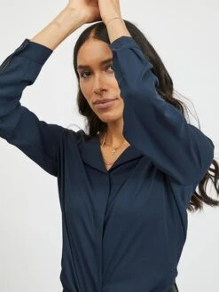Vila Blouse "Vilucy" Donkerblauw -Gstar Kleding Winkel vila blouse vilucy donkerblauw 5