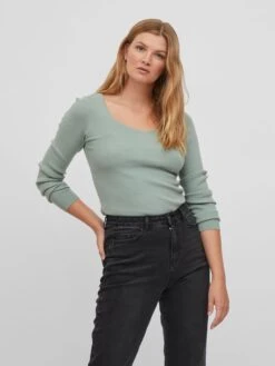 Vila Longsleeve "Cosy" Lichtgroen -Gstar Kleding Winkel vila longsleeve cosy lichtgroen 2