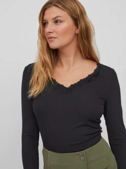 Vila Longsleeve "Vizetty" Zwart -Gstar Kleding Winkel vila longsleeve vizetty zwart 4