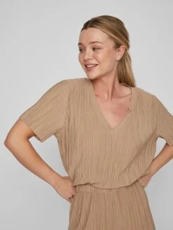 Vila Shirt "Plisa" Beige -Gstar Kleding Winkel vila shirt plisa beige 4