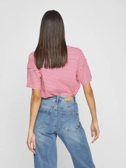 Vila Shirt "Vijada" Rood/wit -Gstar Kleding Winkel vila shirt vijada rood wit 3