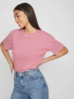 Vila Shirt "Vijada" Rood/wit -Gstar Kleding Winkel vila shirt vijada rood wit 5