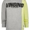 Vingino Sweatshirt "Noef" Grijs/limoengroen -Gstar Kleding Winkel vingino sweatshirt noef grijs limoengroen