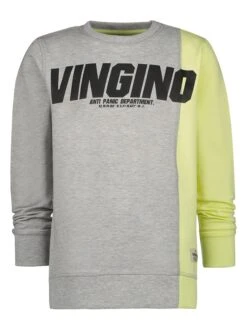 Vingino Sweatshirt "Noef" Grijs/limoengroen