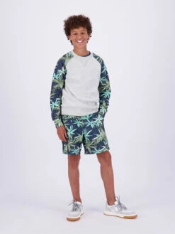 Vingino Sweatshirt "Nolof" Lichtgrijs/groen -Gstar Kleding Winkel vingino sweatshirt nolof lichtgrijs groen 2