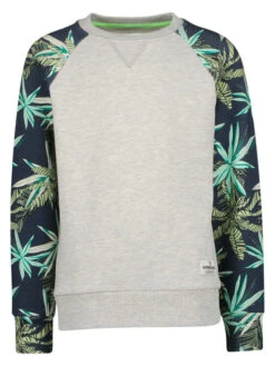 Vingino Sweatshirt "Nolof" Lichtgrijs/groen