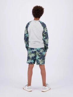 Vingino Sweatshirt "Nolof" Lichtgrijs/groen -Gstar Kleding Winkel vingino sweatshirt nolof lichtgrijs groen 3