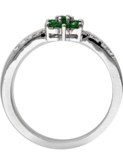 Witgouden Ring Met Diamanten En Synthetische Smaragd -Gstar Kleding Winkel vittoria jewels witgouden ring met diamanten en synthetische smaragd 1