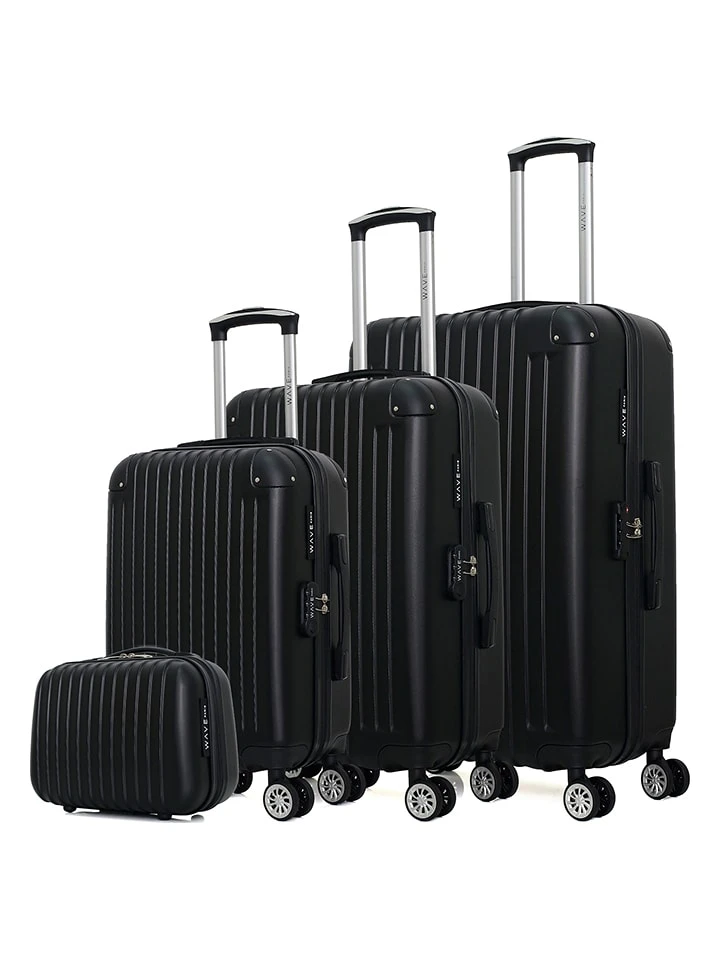 4-delige Hardcase-trolleyset "Tage" Zwart 4 4-delige Hardcase-trolleyset "Tage" Zwart - Afbeelding 2