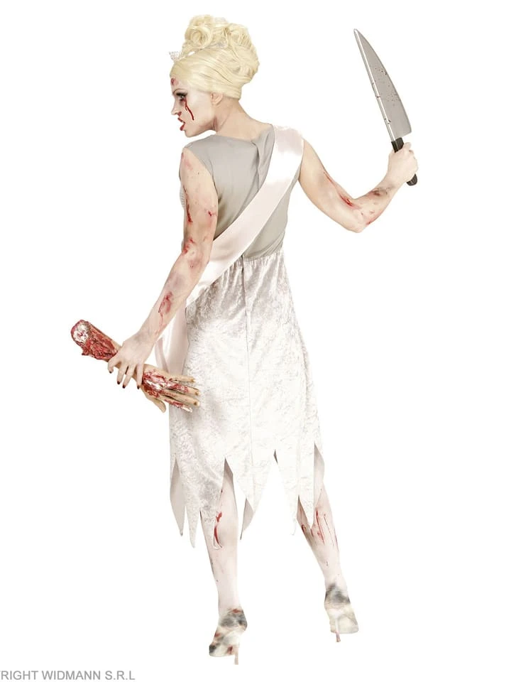 WIDMANN 2-delig Kostuum "MISS WORLD ZOMBIE" Wit 4 WIDMANN 2-delig Kostuum "MISS WORLD ZOMBIE" Wit - Afbeelding 2