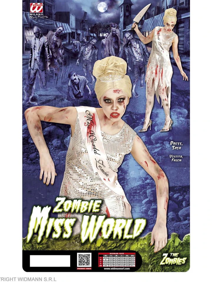 WIDMANN 2-delig Kostuum "MISS WORLD ZOMBIE" Wit 5 WIDMANN 2-delig Kostuum "MISS WORLD ZOMBIE" Wit - Afbeelding 3