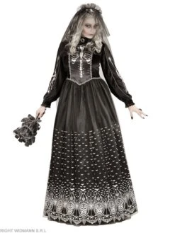 WIDMANN 2-delig Kostuum "SKELET BRIDE" Zwart -Gstar Kleding Winkel widmann 2 delig kostuum skelet bride zwart 1