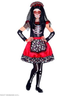 WIDMANN 3-delig Kostuum "Dag Van De Doden" Zwart/rood